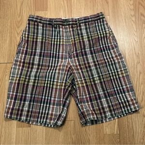 Polo Ralph Lauren Mens 34 Patchwork Madras Relaxed Shorts 10" Inseam Pockets